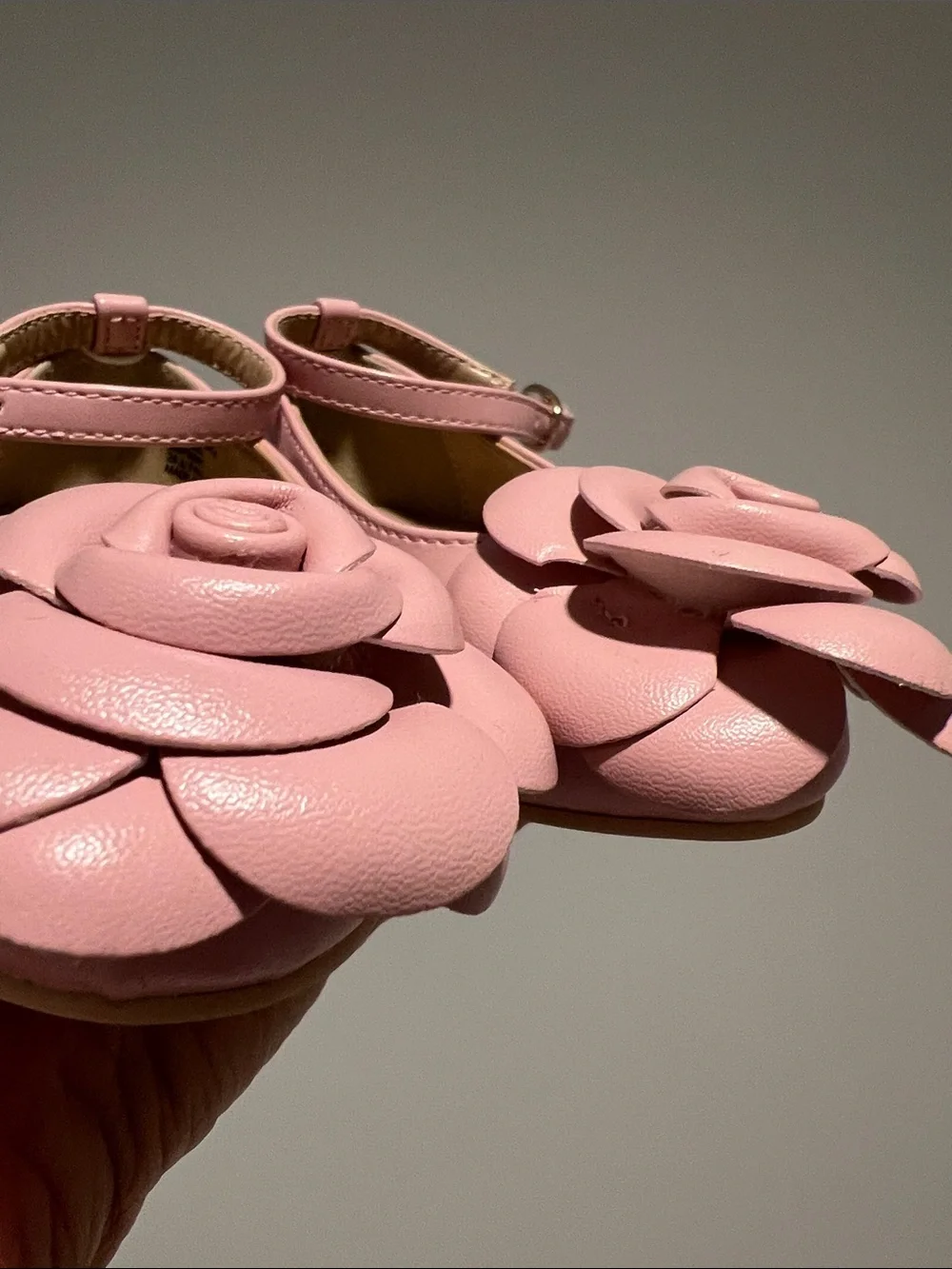 Janie and Jack Pink Floral Ballet Flats with Ankle Strap